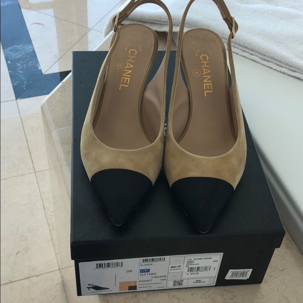 Authentic Chanel slingback pump size 39